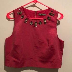 Eliza j crop jeweled top